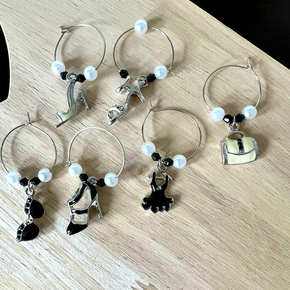 Wine Glass Charms Set Fashion Series